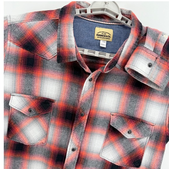 Roebuck & Co. Mens XXX LT Plaid Western Flannel Shirt Long Sleeve Snap Button Up - Picture 1 of 10